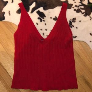 Brandy Melville red ribbed tank top